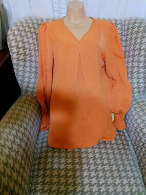FUNLINGO ORANGE BLOUSE SIZE LARGE GREAT CONDITION